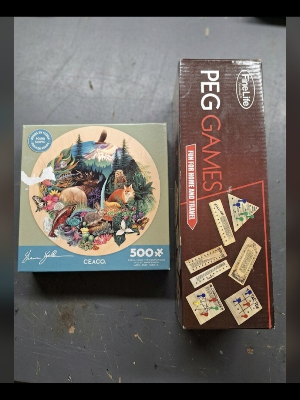 Peg Games AND 500-Piece Wildlife Puzzle